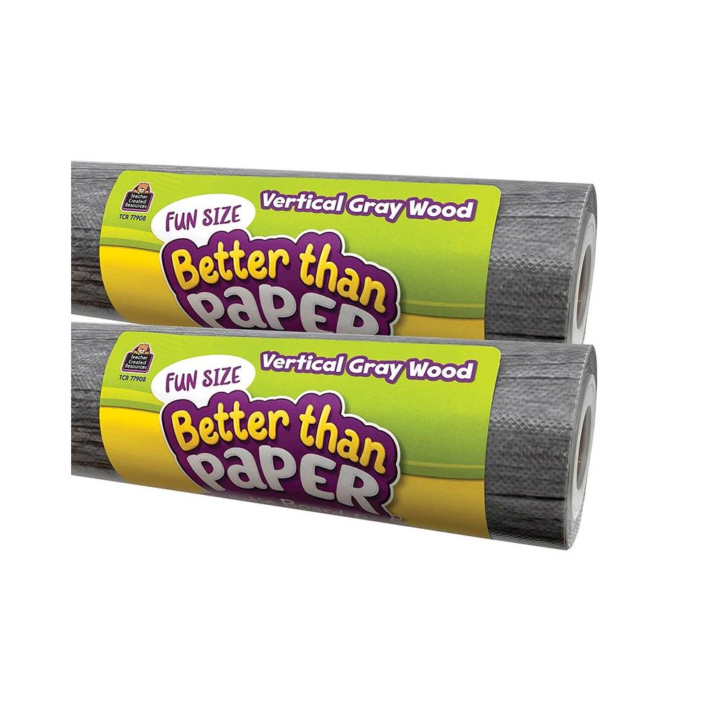 Fun Size Better Than Paper Bulletin Board Roll Vertical Gray Wood, Pack of 2. Picture 1