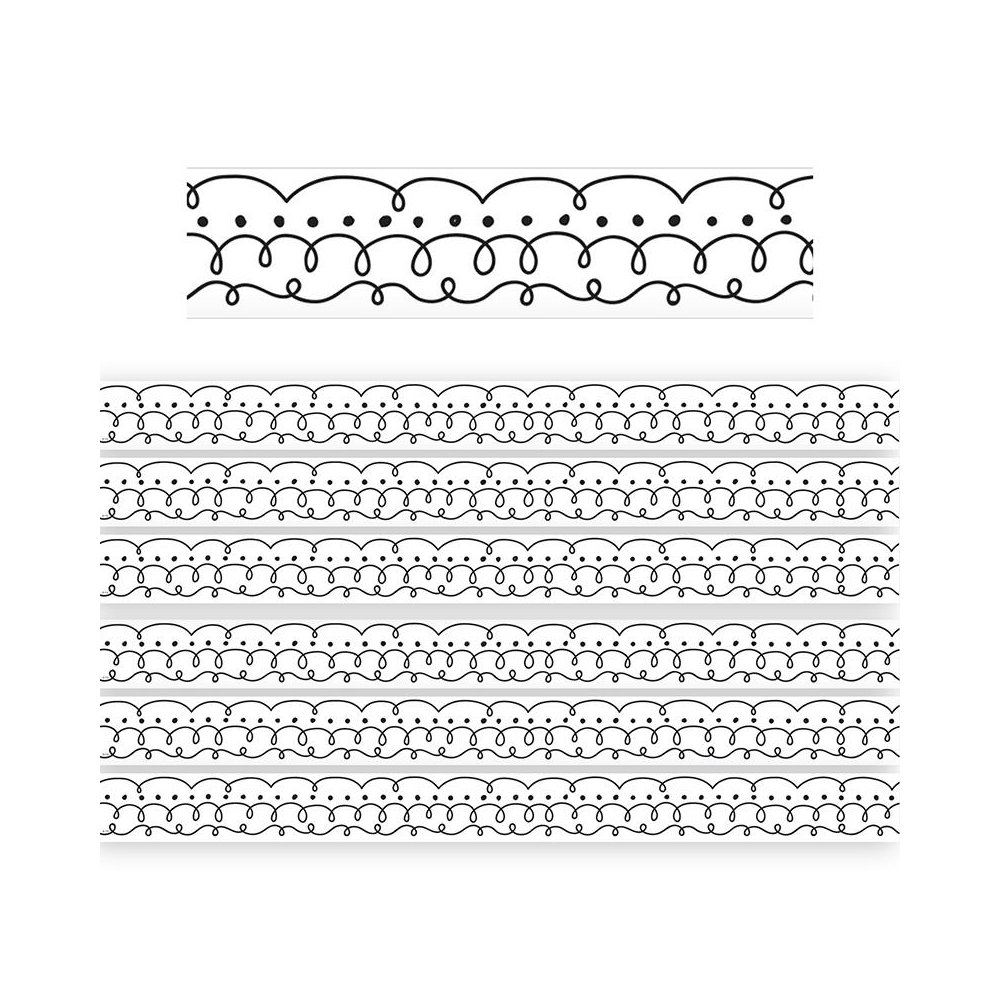Squiggles and Dots Die-Cut Border Trim, 35 Feet Per Pack, 6 Packs. Picture 1