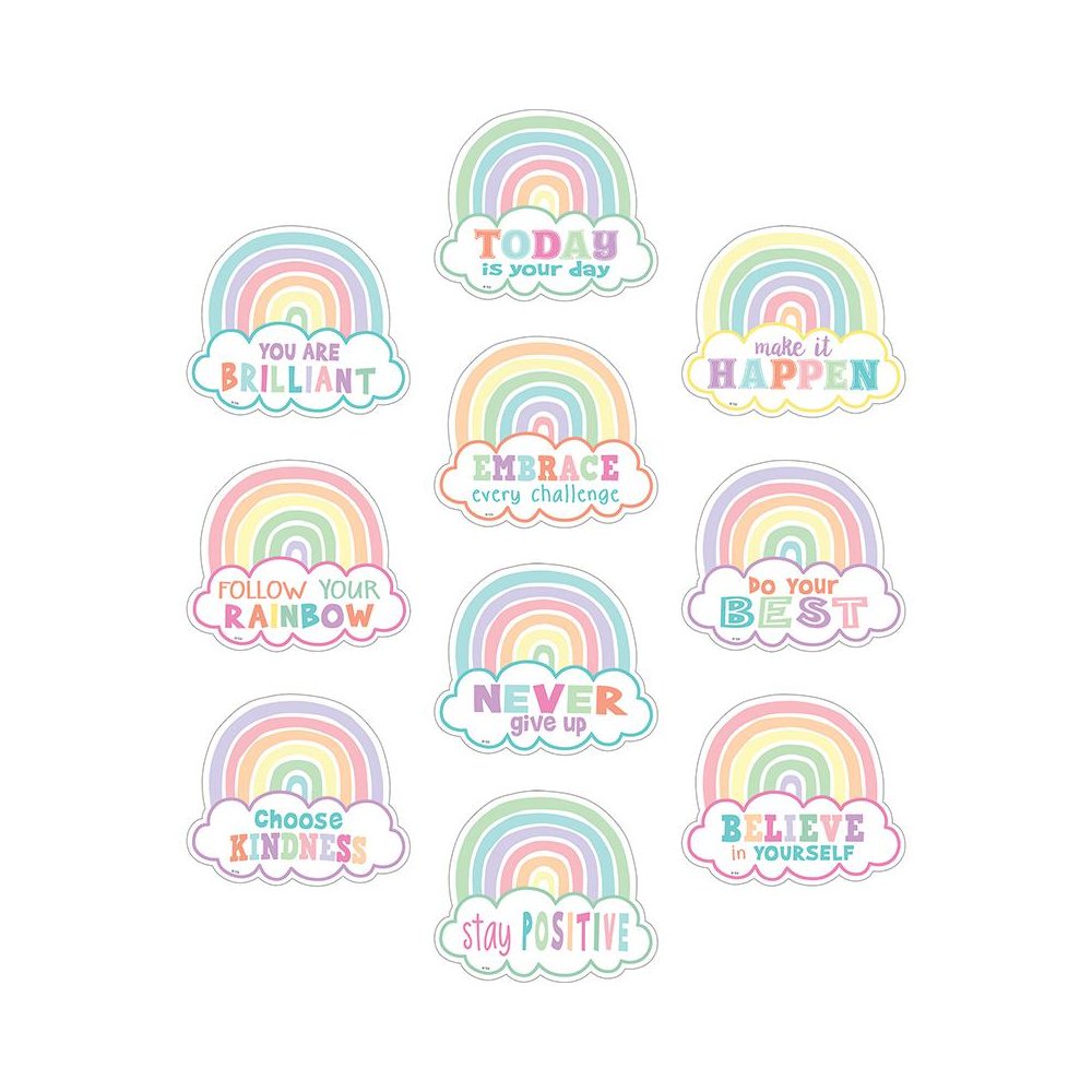 Pastel Pop Positive Sayings Accents, 30 Per Pack, 3 Packs. Picture 1