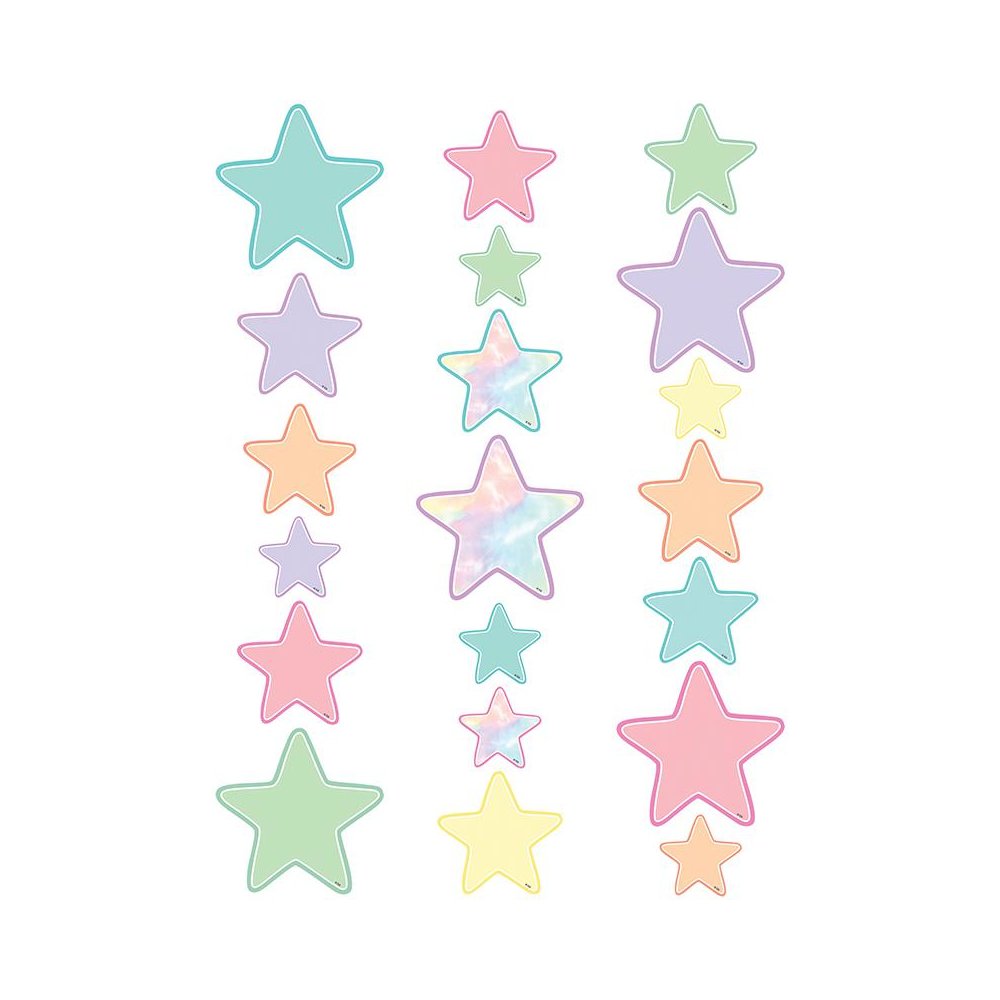 Pastel Pop Star Accents - Assorted Sizes, 60 Per Pack, 3 Packs. Picture 1