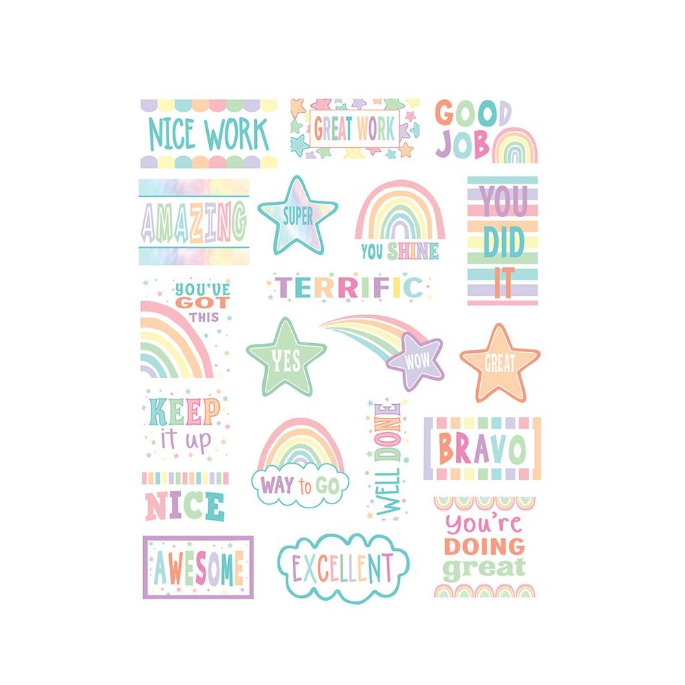 Pastel Pop Stickers, 120 Per Pack, 12 Packs. Picture 1