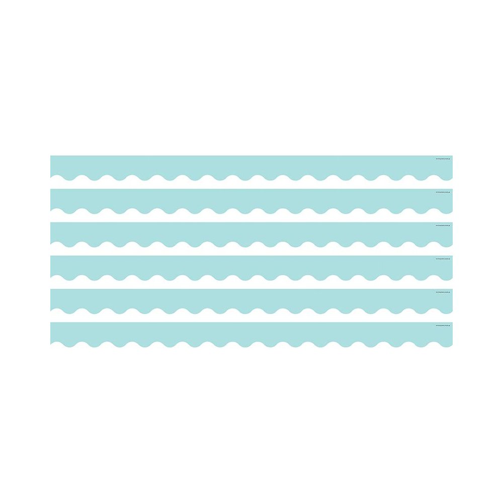 Pastel Blue Scalloped Border Trim, 35 Feet Per Pack, 6 Packs. Picture 1