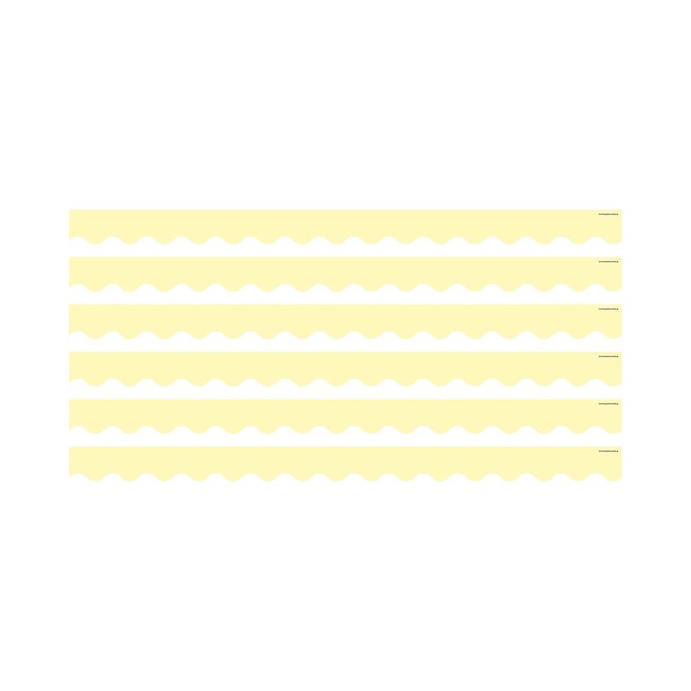 Pastel Yellow Scalloped Border Trim, 35 Feet Per Pack, 6 Packs. Picture 1