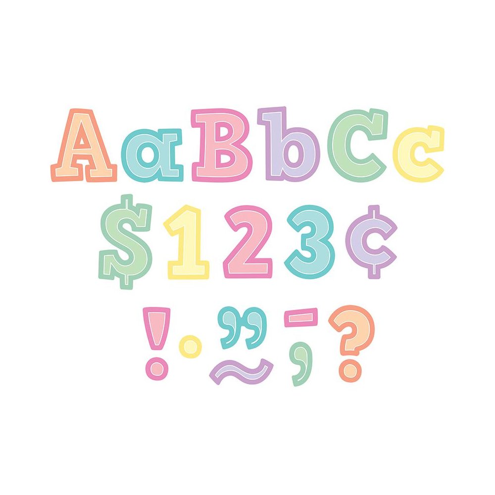 Pastel Pop Bold Block 4" letters Combo Pack, 230 Per Pack, 2 Packs. Picture 1