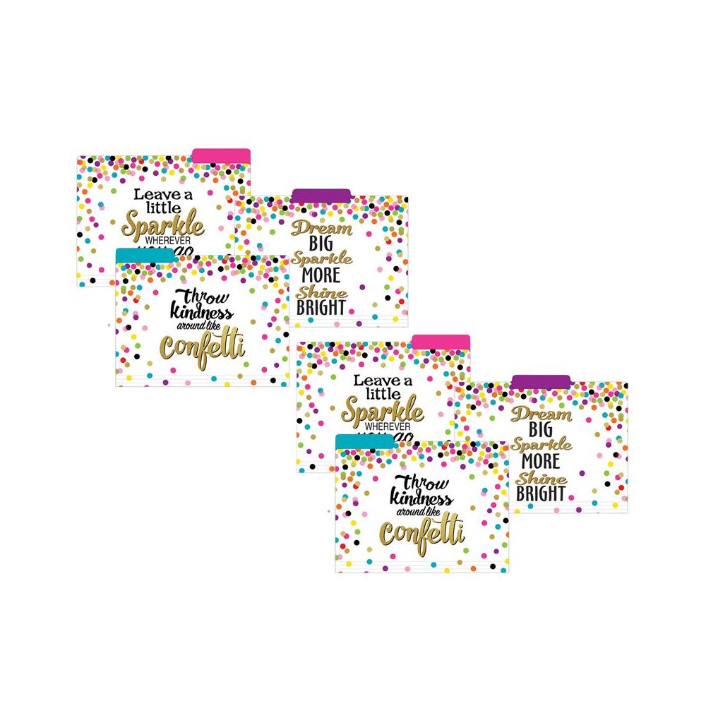 Confetti File Folders, Letter Size, 12 Per Pack, 2 Packs. Picture 1