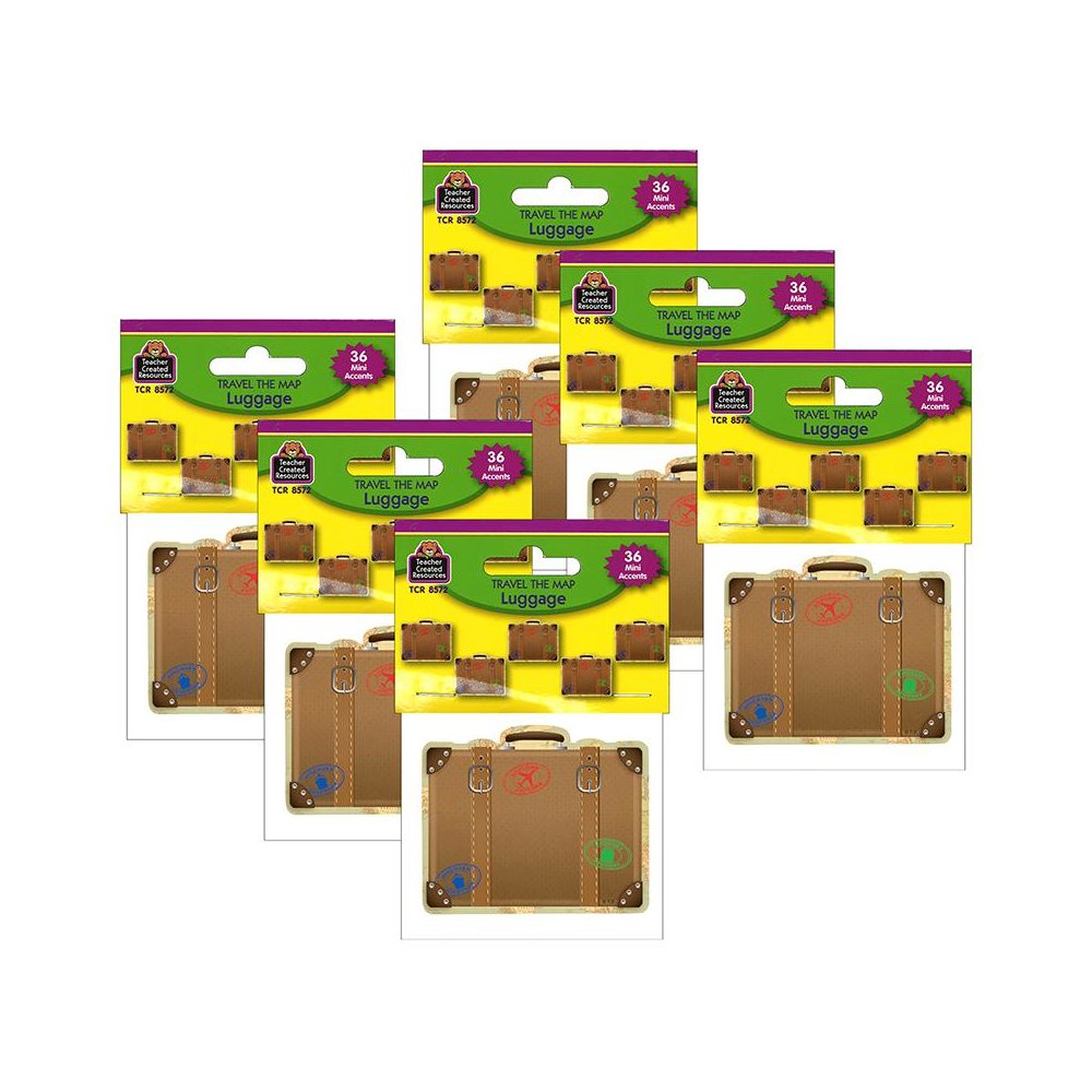 Travel the Map Luggage Mini Accents, 36 Per Pack, 6 Packs. Picture 1