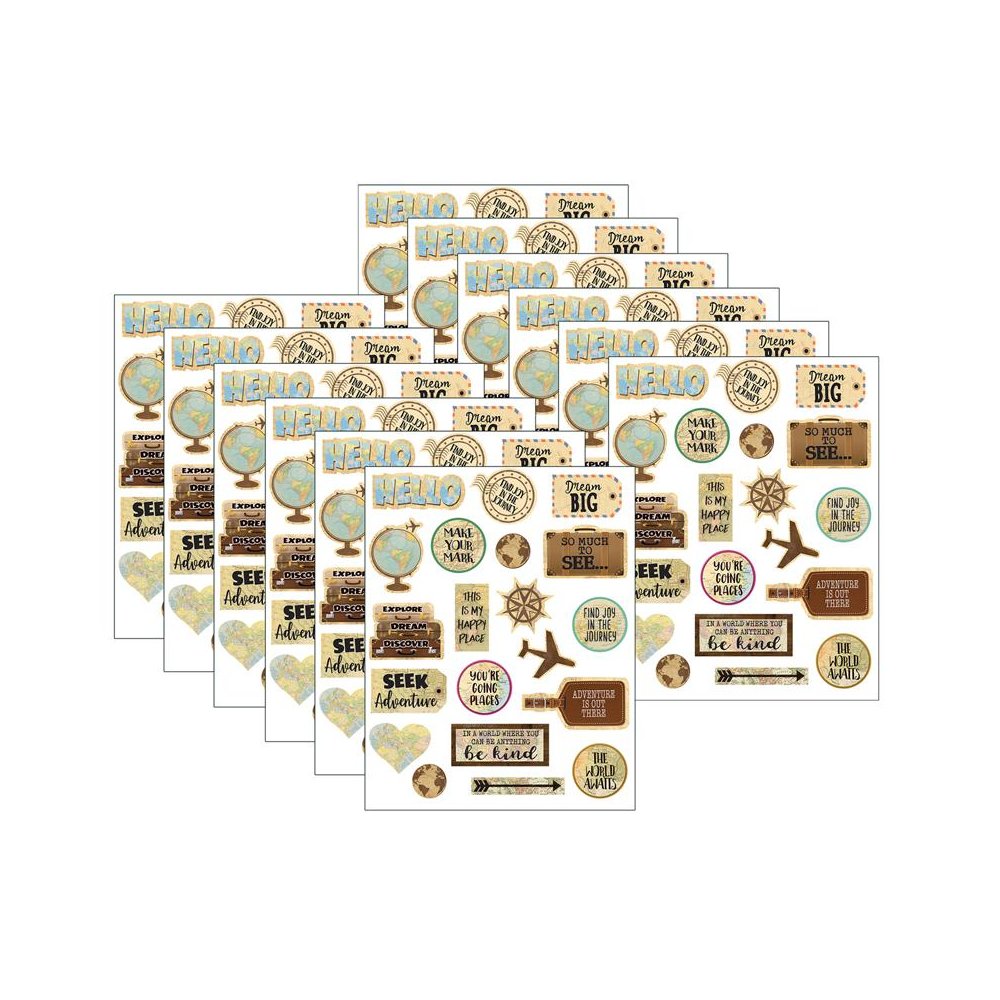 Travel the Map Stickers, 120 Per Pack, 12 Packs. Picture 1