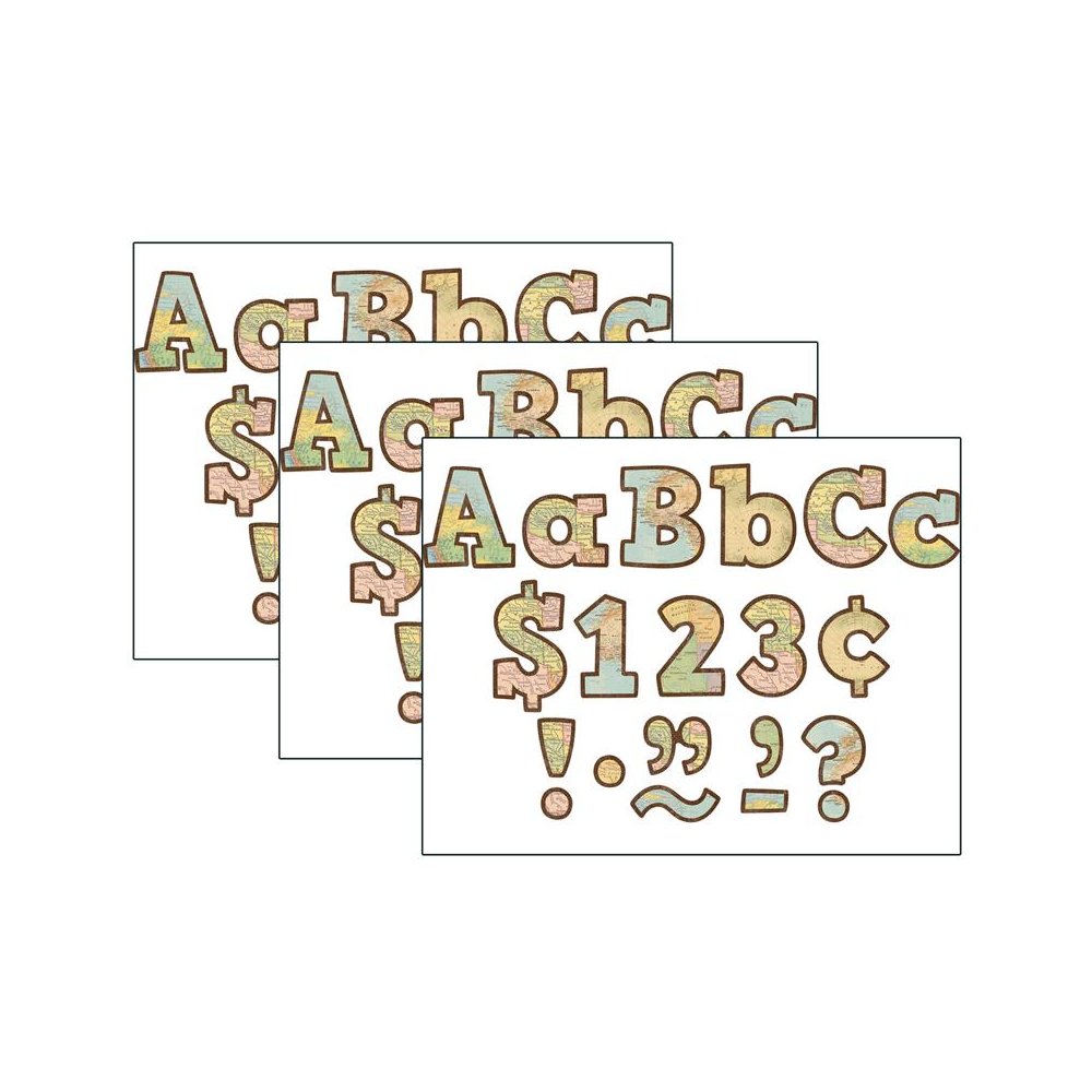 Travel the Map Bold Block 4" Letters Combo Pack, 230 Per Pack, 3 Packs. Picture 1