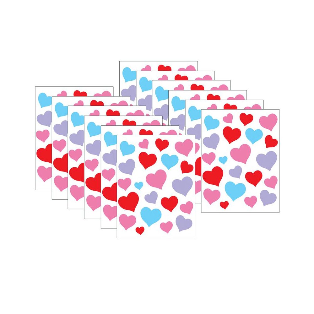 Charming Hearts Stickers, 120 Per Pack, 12 Packs. Picture 1