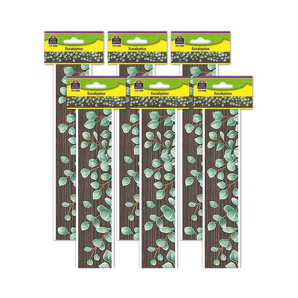 Eucalyptus Straight Border Trim, 35 Feet Per Pack, 6 Packs. Picture 1