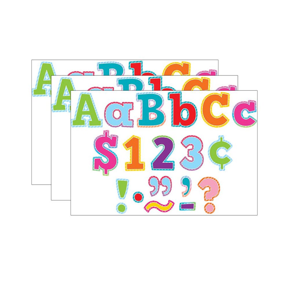 Colorful Vibes 4" Bold Block Letters, 230 Characters Per Pack, 3 Packs. Picture 1