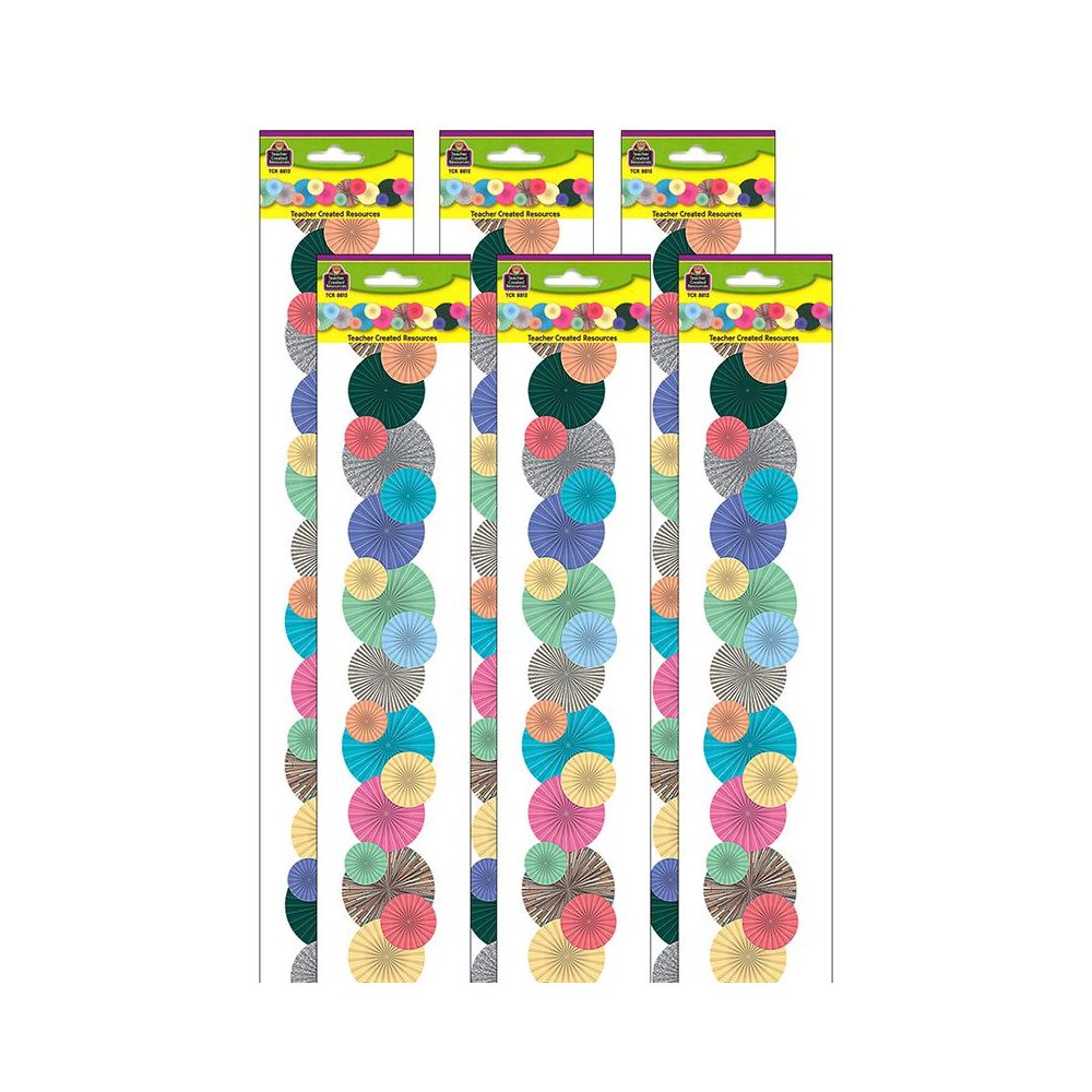 Home Sweet Classroom Fans Die-Cut Border Trim, 34 Feet Per Pack, 6 Packs. Picture 1