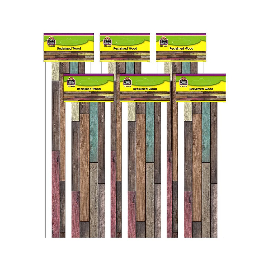 Home Sweet Classroom Reclaimed Wood Design Border Trim, 35 Ft Per Pack, 6 Packs. Picture 1