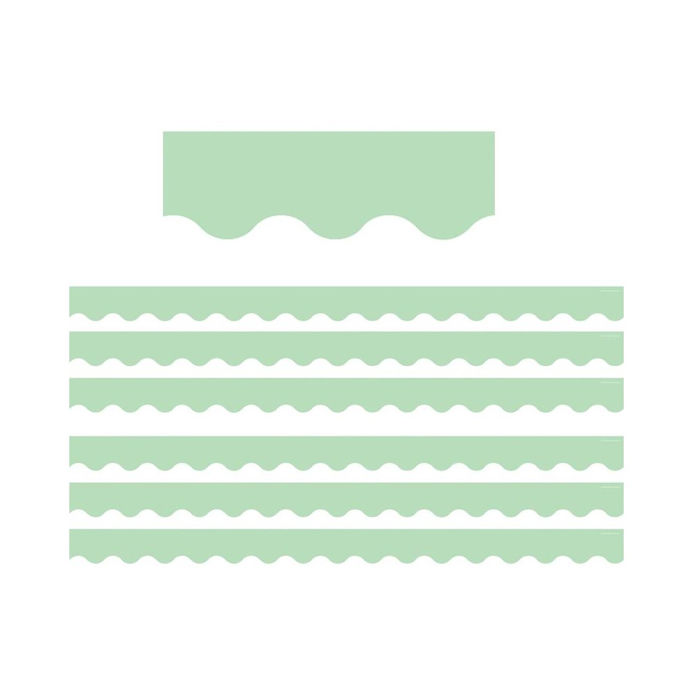 Mint Green Scalloped Border Trim, 35 Feet Per Pack, 6 Packs. Picture 1