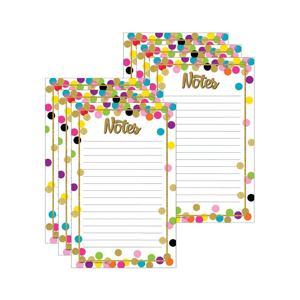 Confetti Notepad, 5" x 8", 50 Sheets Per Pad, Pack of 6. Picture 1