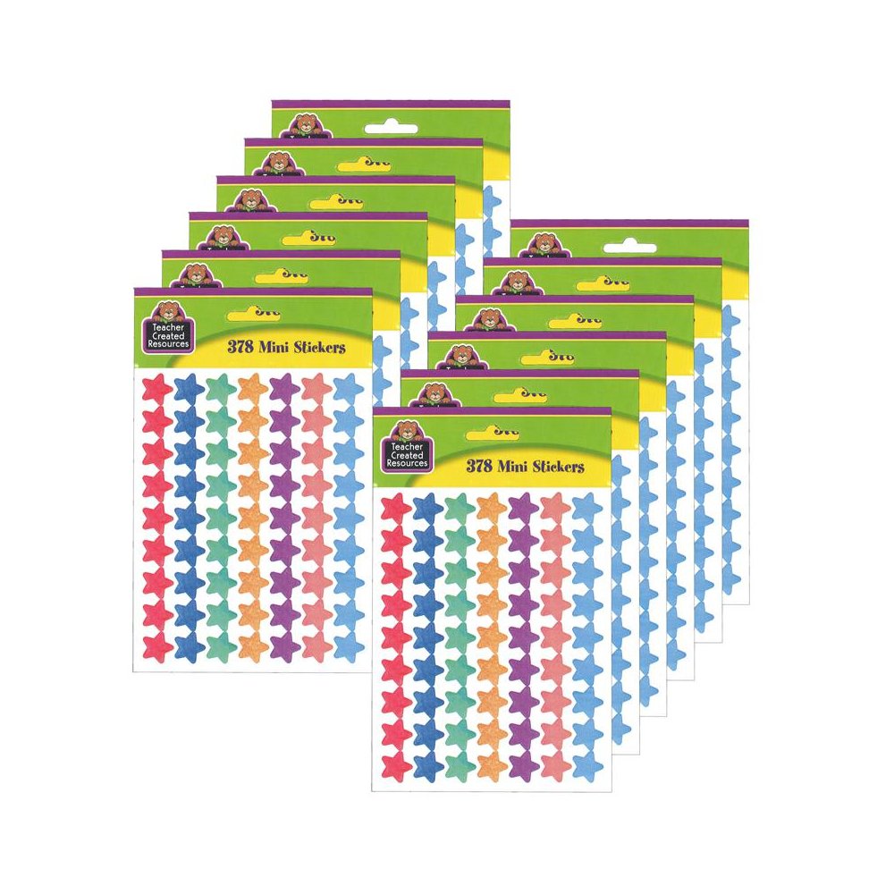 Watercolor Stars Mini Stickers, 378 Per Pack, 12 Packs. Picture 1