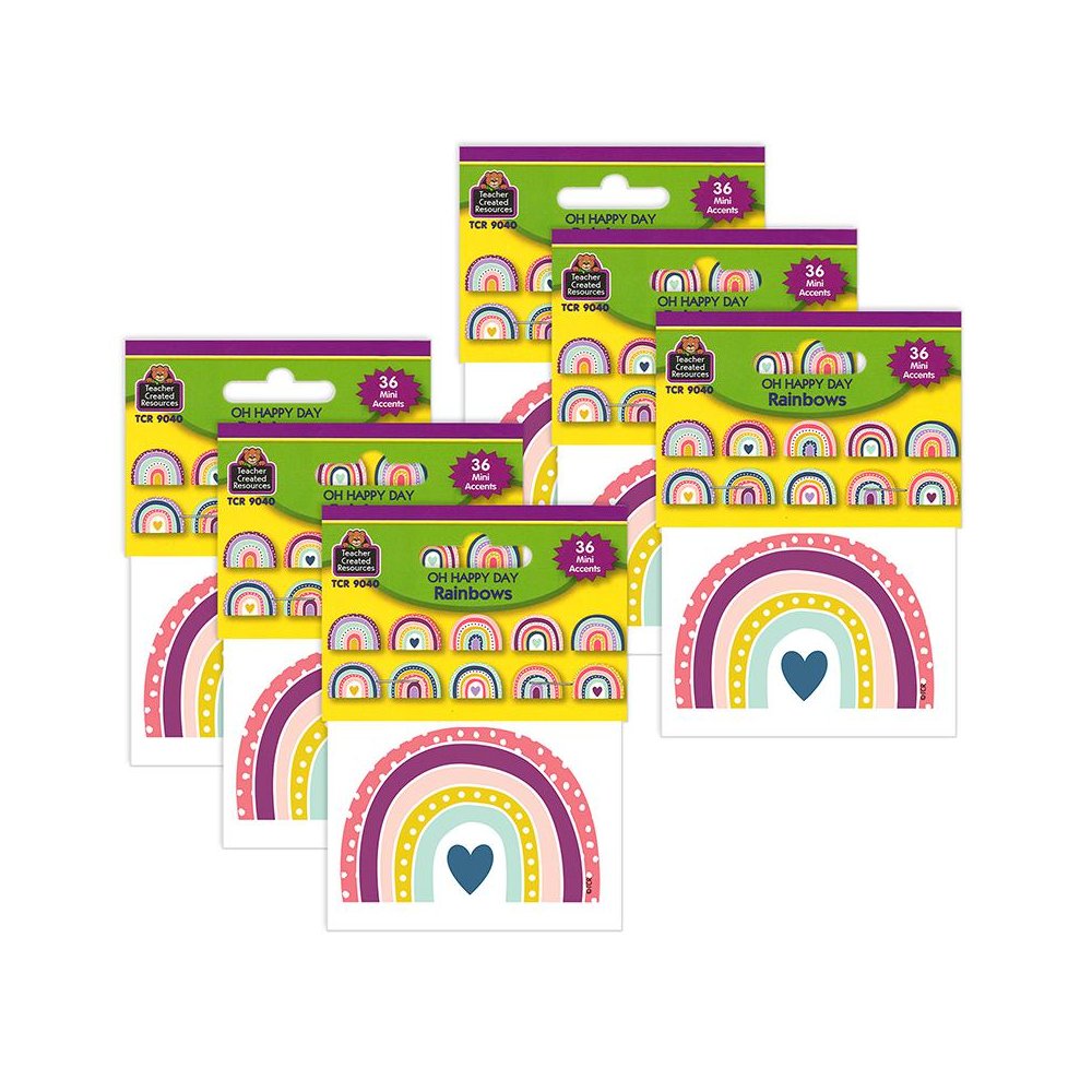 Oh Happy Day Rainbows Mini Accents, 36 Per Pack, 6 Packs. Picture 1