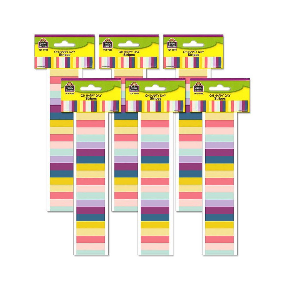 Oh Happy Day Stripes Straight Border Trim, 35 Feet, 6 Packs. Picture 1