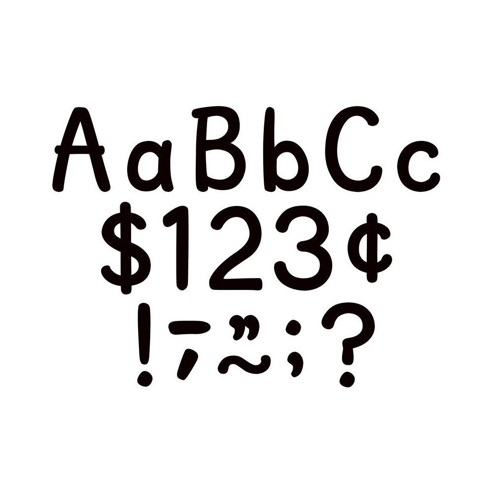 Black 4" Modern Classic Letters Combo Pack, 257 Per Pack, 2 Packs. Picture 1