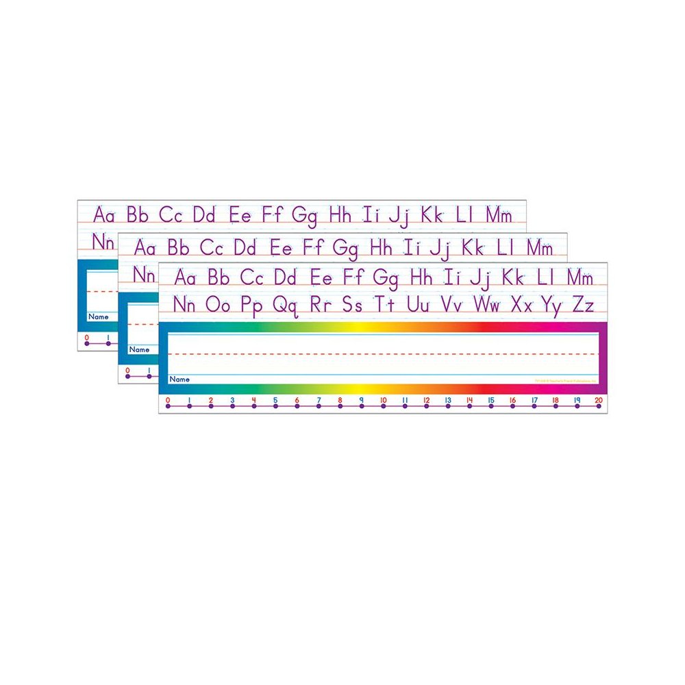 Alphabet / Number Line (Standard Manuscript) Name Plates, 36 Per Pack, 3 Packs. Picture 1