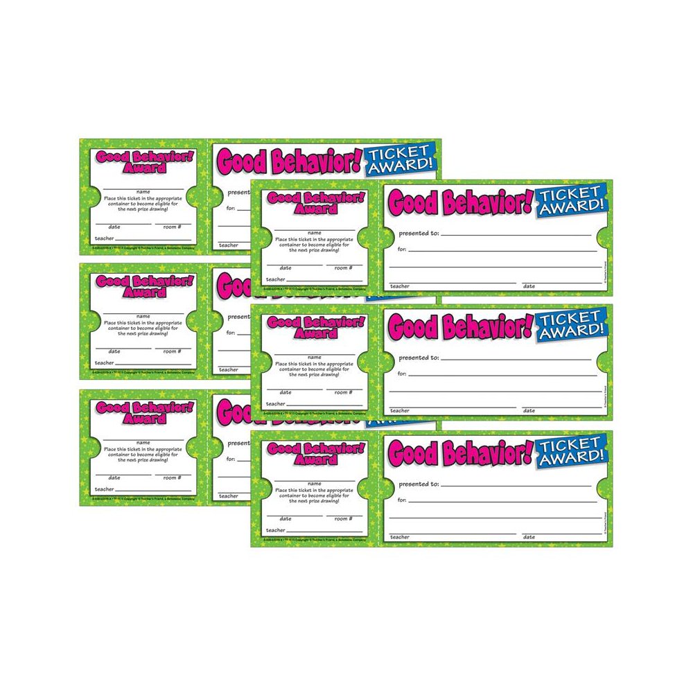Ticket Awards Good Behavior, 100 Per Pack, 6 Packs. Picture 1