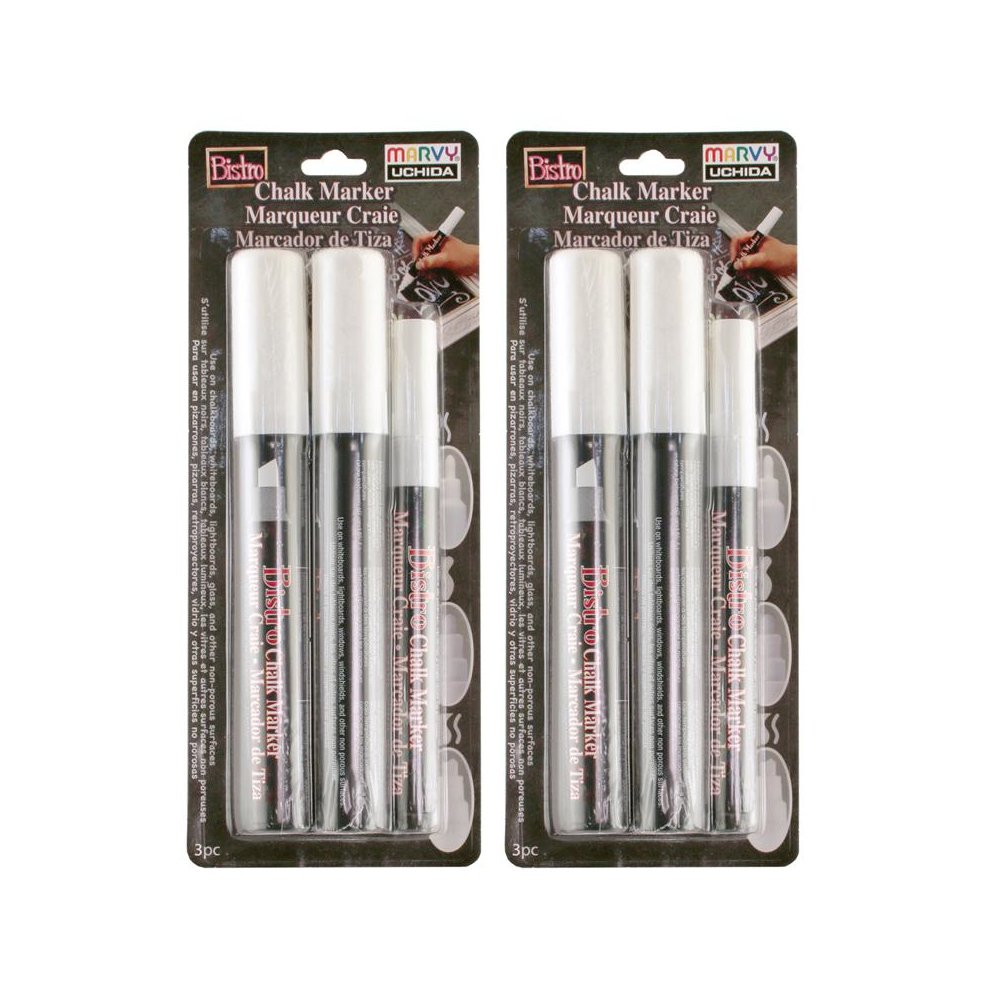 Bistro Chalk Marker Combo Set, 3 Per Set, 2 Sets. Picture 1