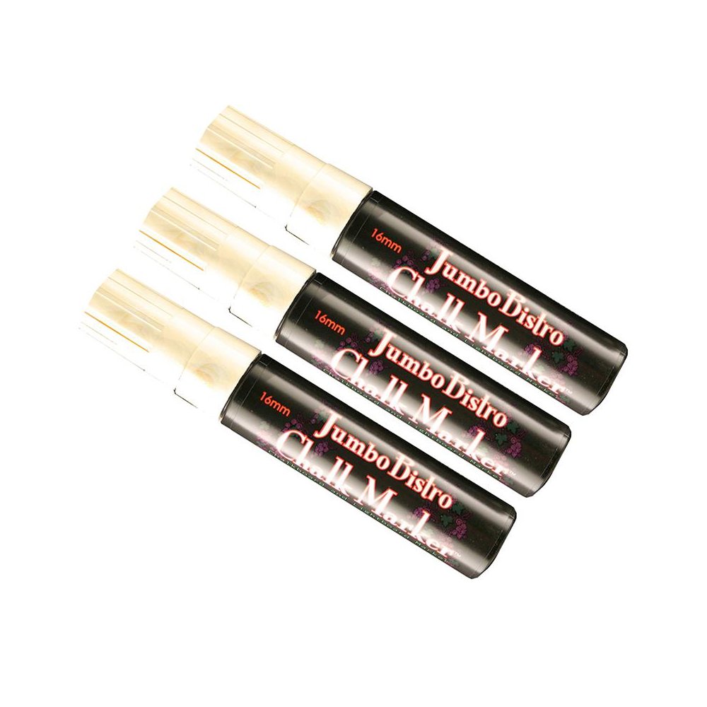 Jumbo Bistro 16mm Tip Chalk Marker, White, Pack of 3. Picture 1
