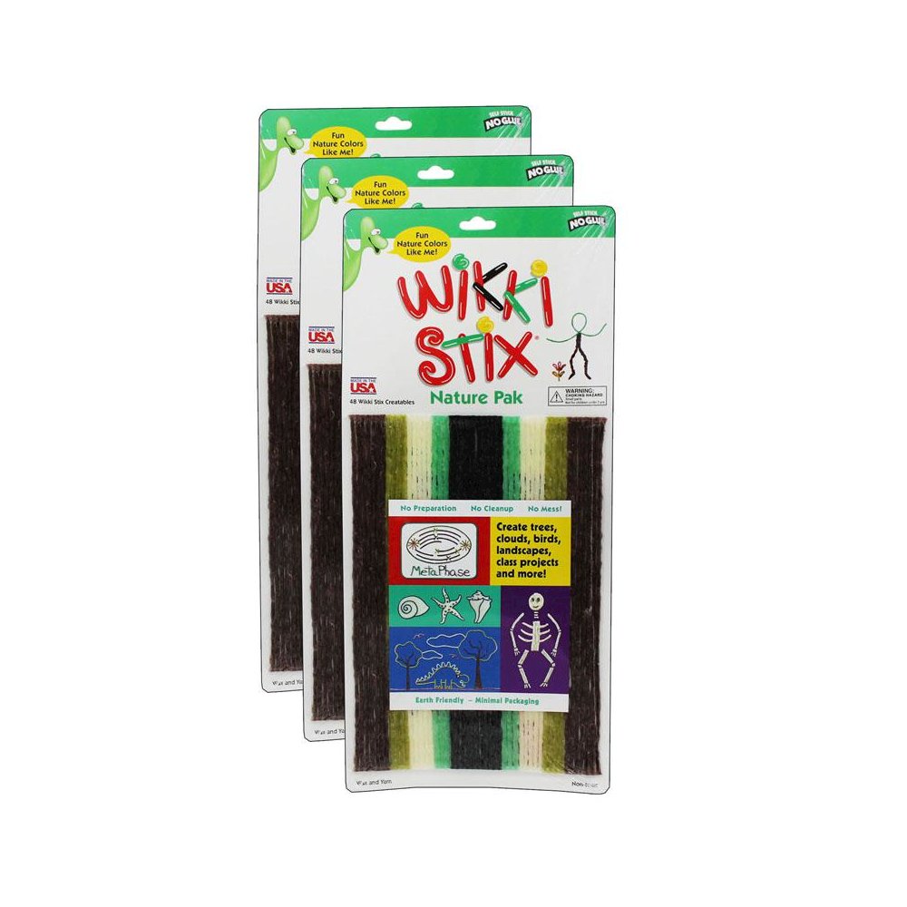 Wikki Stix, Nature Colors, 48 Per Pack, 3 Packs. Picture 1