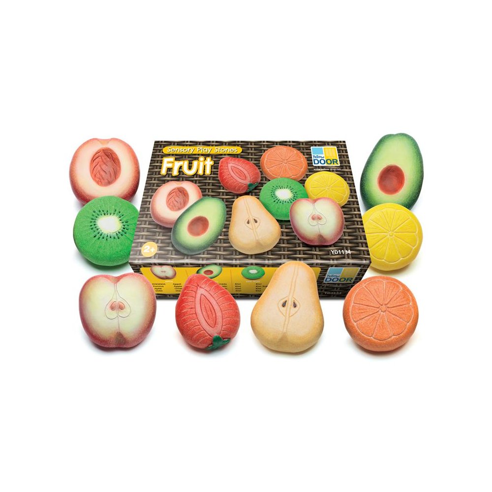 Fruit Sensory Play Stones, Set of 8. Picture 1