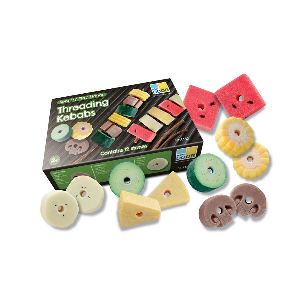 Sensory Play Stones, Threading Kebabs. Picture 1