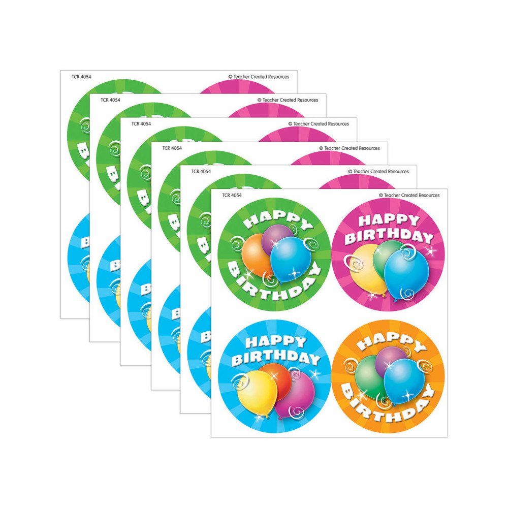Birthday Wear 'Em Badges, 32 Per Pack, 6 Packs. Picture 1