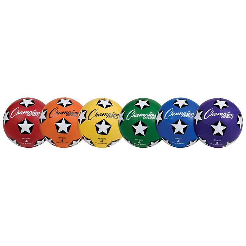 SOCCER BALL SET/6 RUBBER SIZE 4. Picture 1