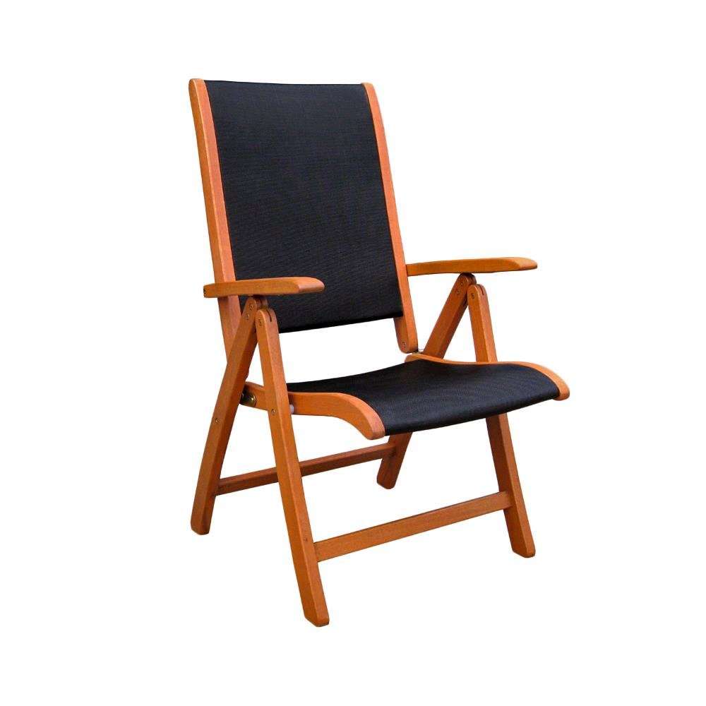 Royal Tahiti Outdoor Wood 5-Position Folding Chair (Set of 2). Picture 1