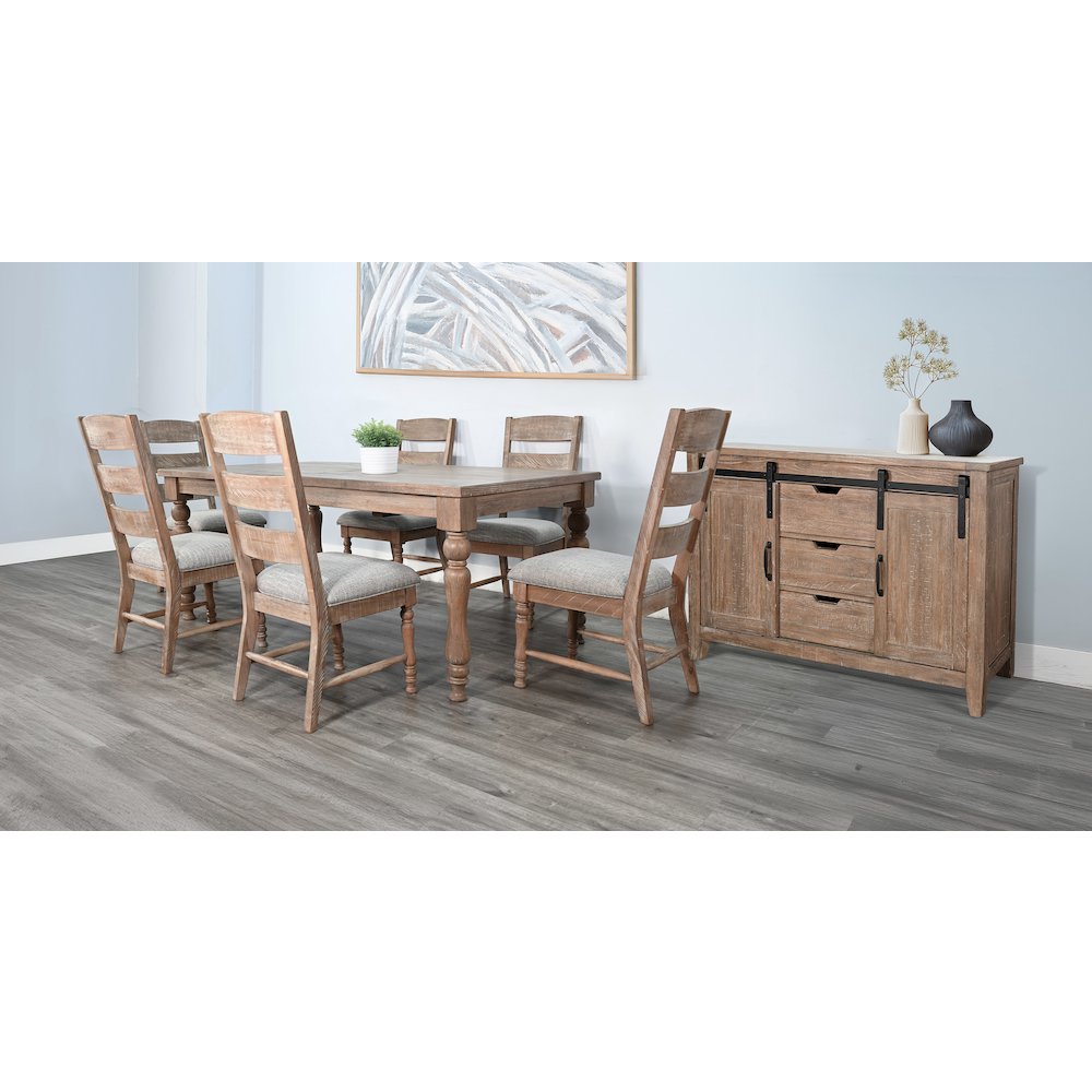 Sierra Rustic Ladder Back Dining Chair with Cushion Seat (Set of 2). Picture 2