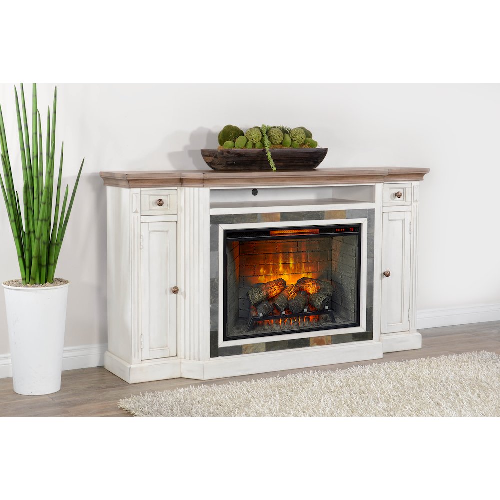 72" Media Console with Electric Fireplace. Picture 2