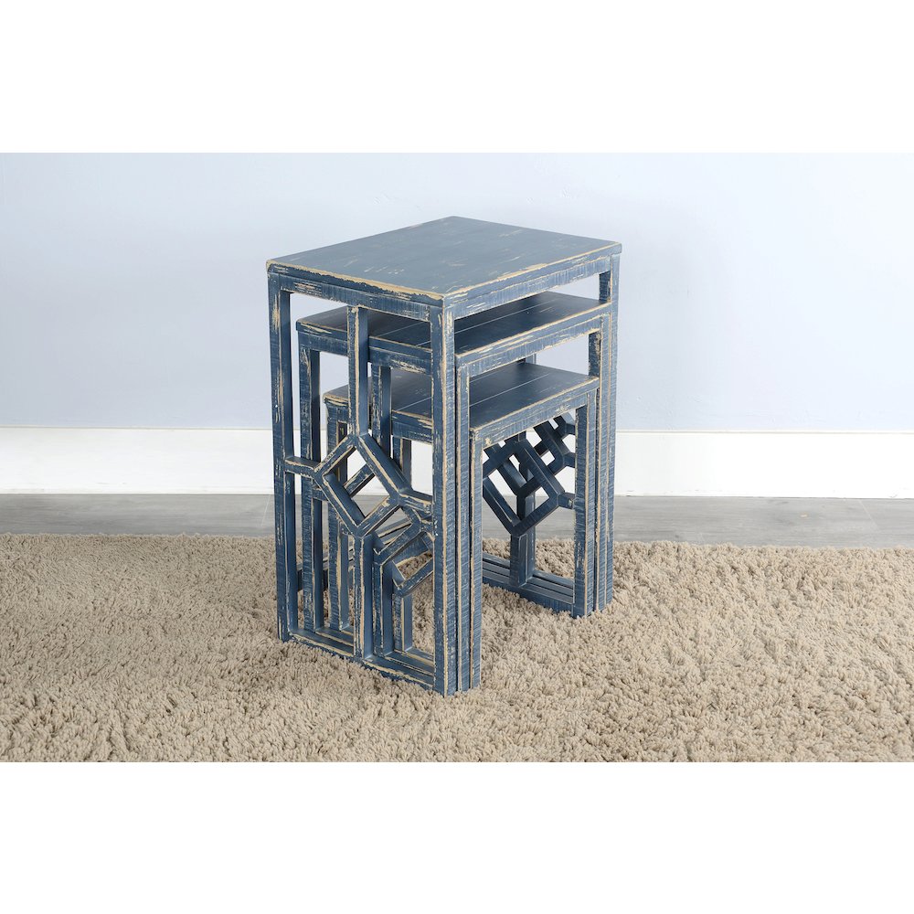 Ocean Blue Nesting Table. Picture 2