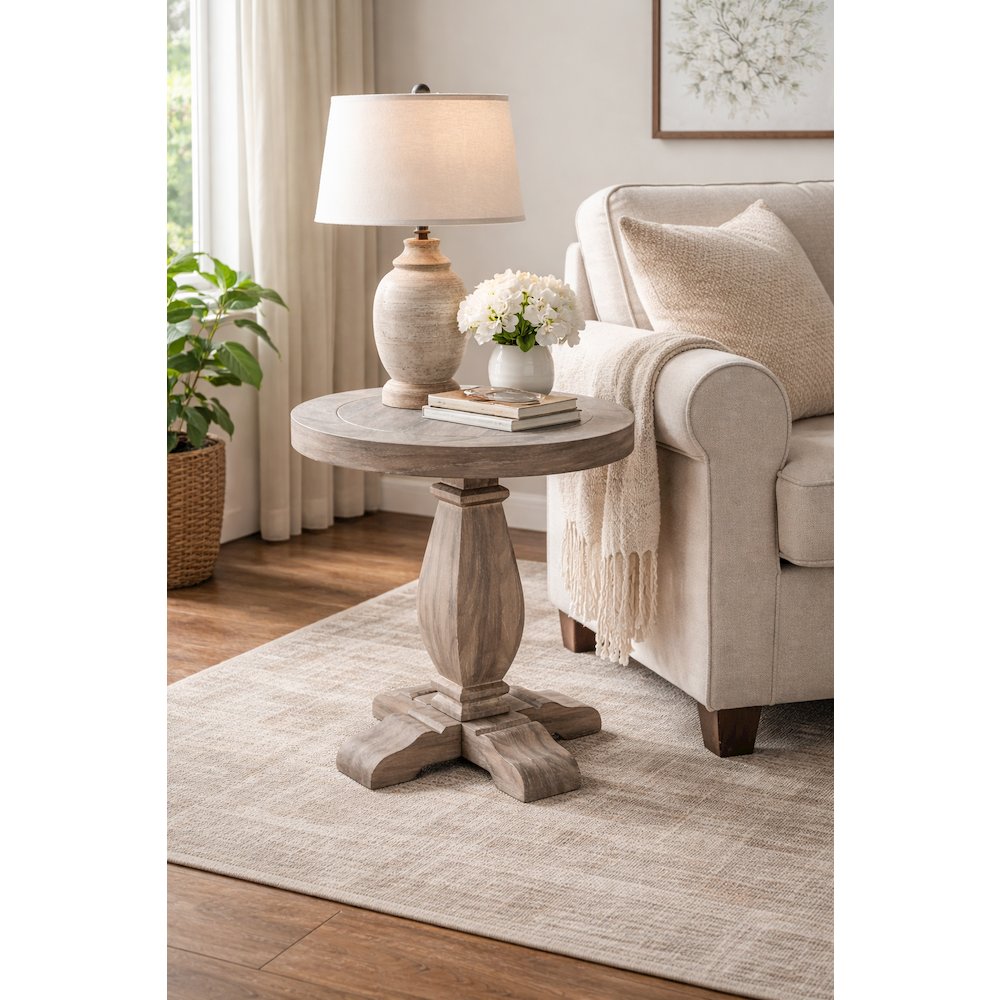 Chair Side Table, Wheat. Picture 3