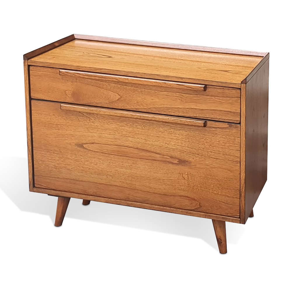Sunny Desigsn Mid-Century Lateral File Cabinet, Cinnamon. Picture 1