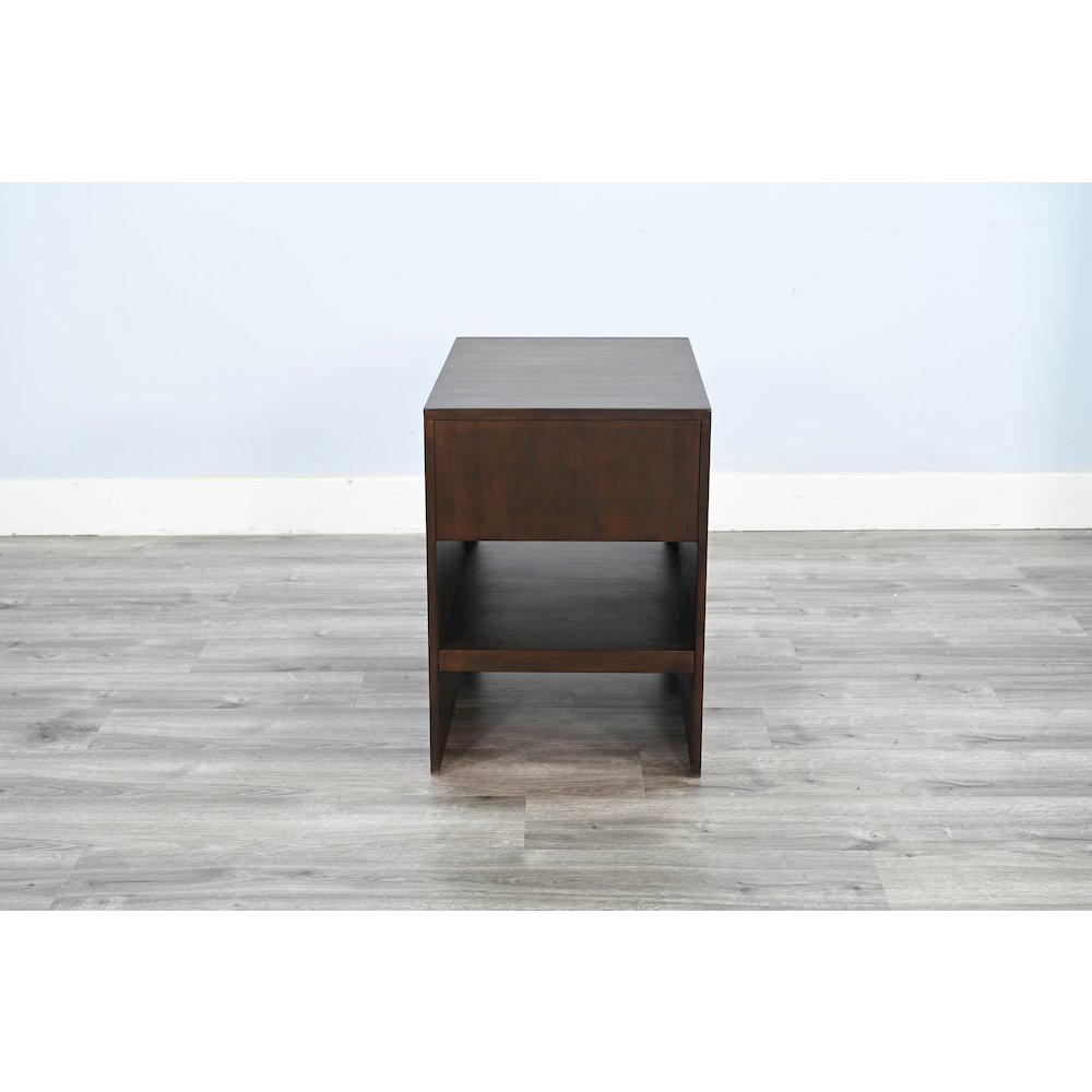 Chair Side Table with Drawer, Coffee Bean. Picture 4