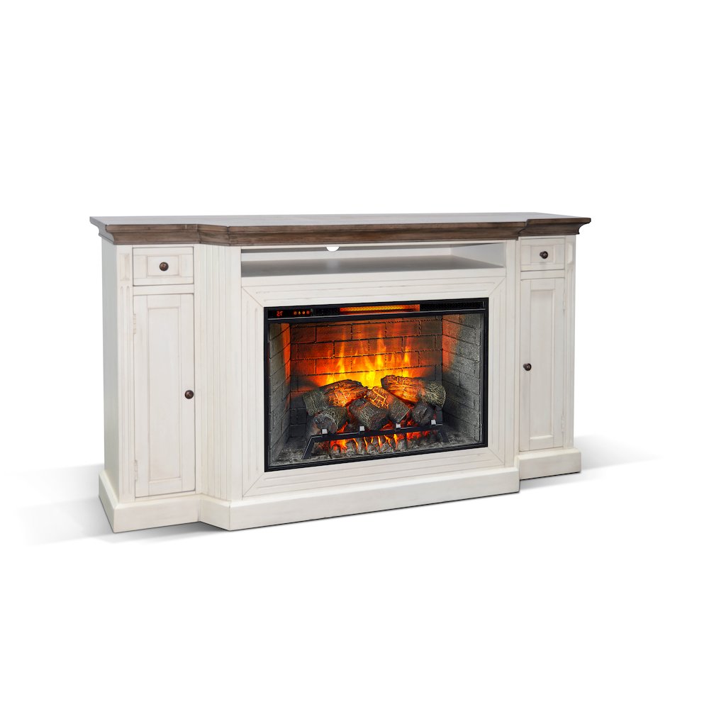 72" Media Console with Electric Fireplace. Picture 1