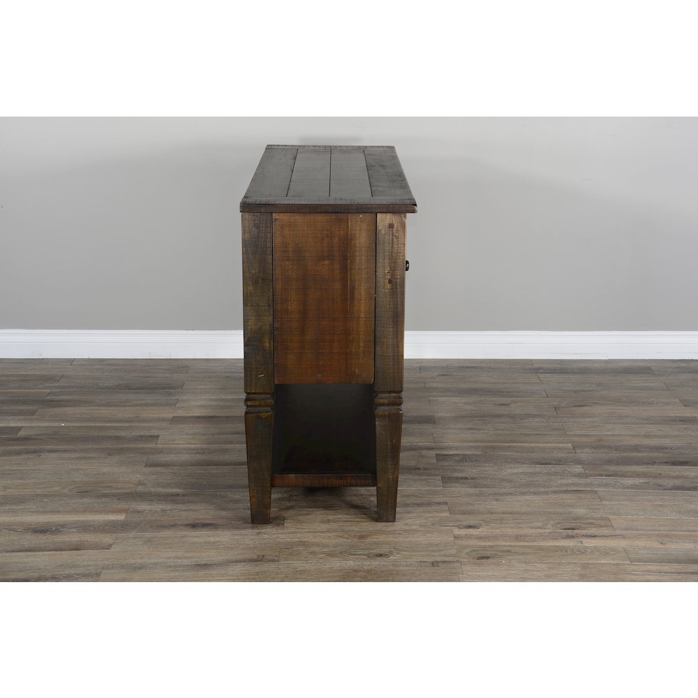 Homestead 54" Transitional Mahogany Wood Server in Tobacco Leaf. Picture 3