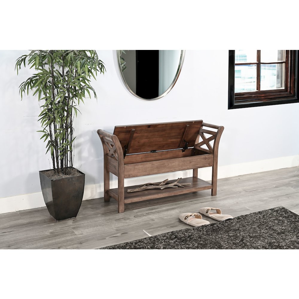 48" Accent Storage Bench, Buckskin. Picture 2