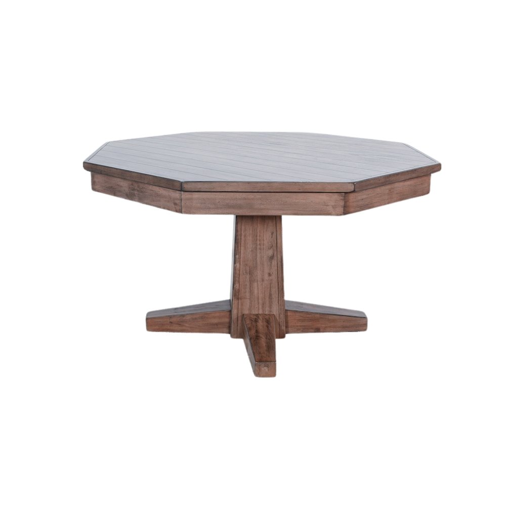 Solid Wood Game Table, Round Poker Table with Convertible Dining Surface. Picture 3