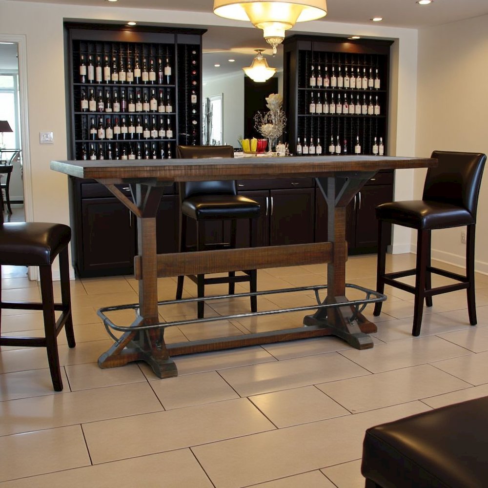 Brown Solid Wood Bar Table, High Top Counter Height Table for Dining Area. Picture 3