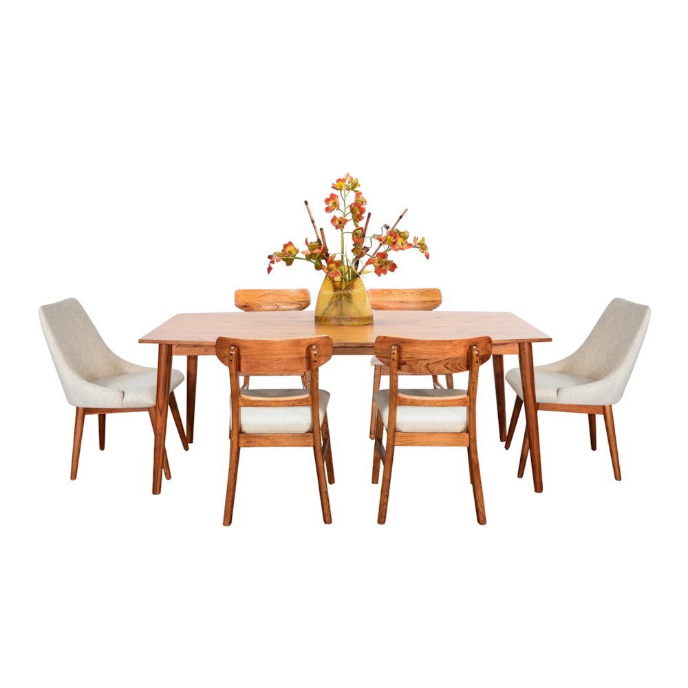 Mid-century Wood Dining Set. Picture 1
