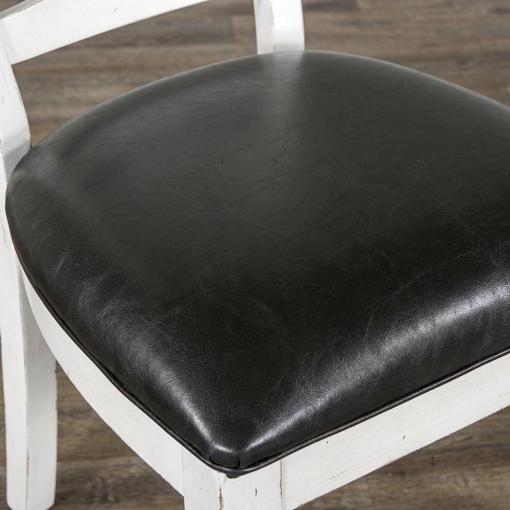 White Ladderback Dining Chairs Set of 2 with Farmhouse Style. Picture 7