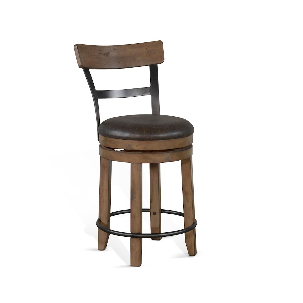 Swivel Barstool with Cushion (Set of 2). Picture 1