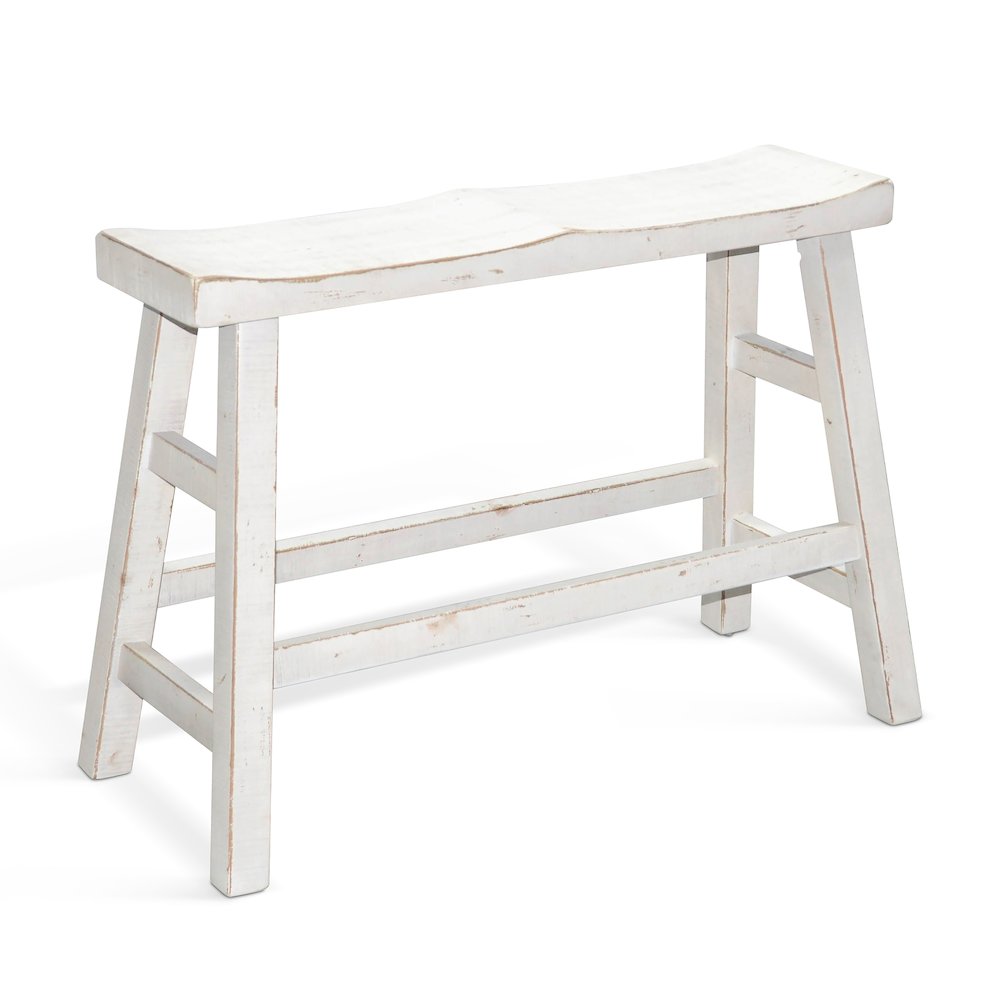 White Sand Counter Bench, Wood Seat. Picture 1