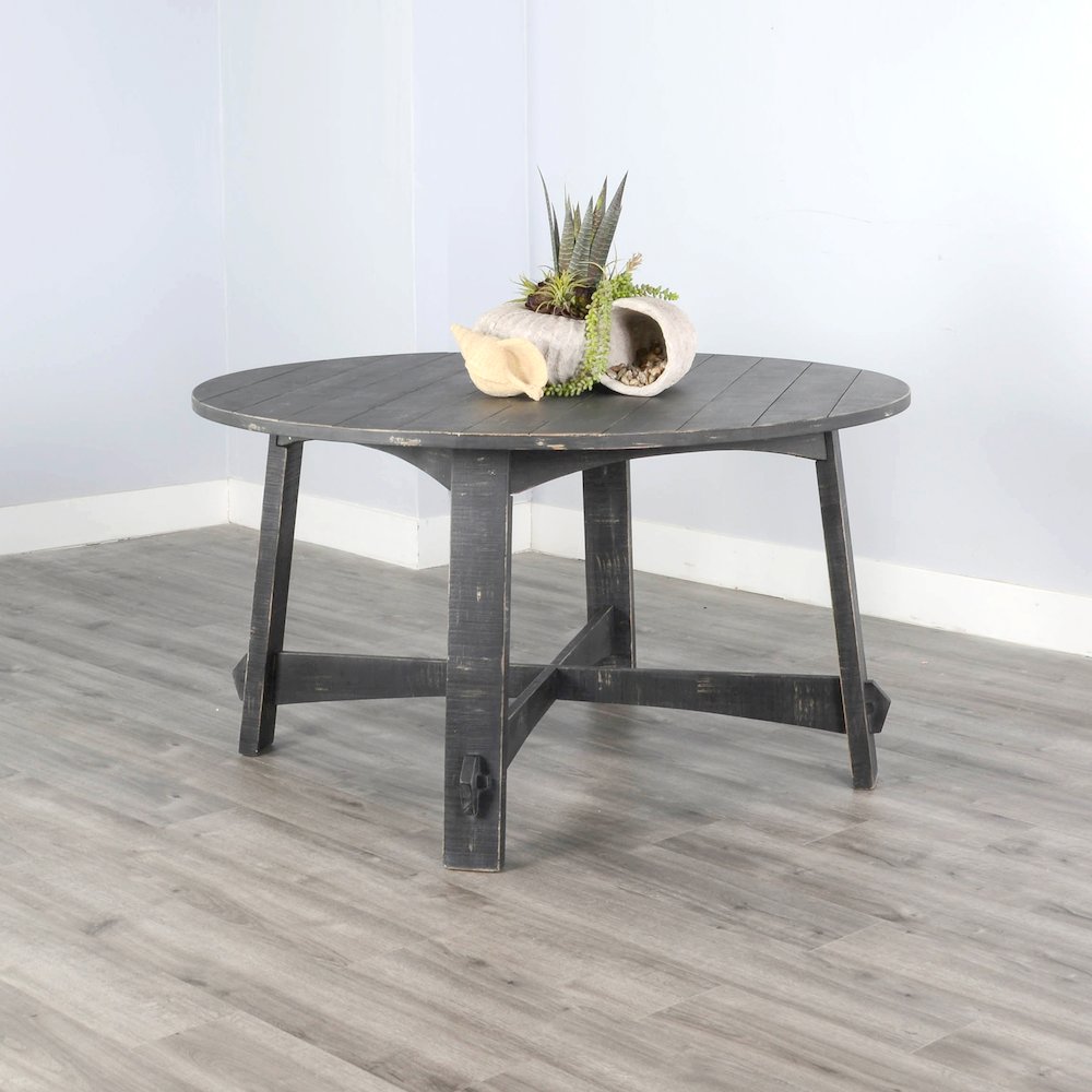 Sunny Deigns Marina 54" Round Wood Dining Table. Picture 1