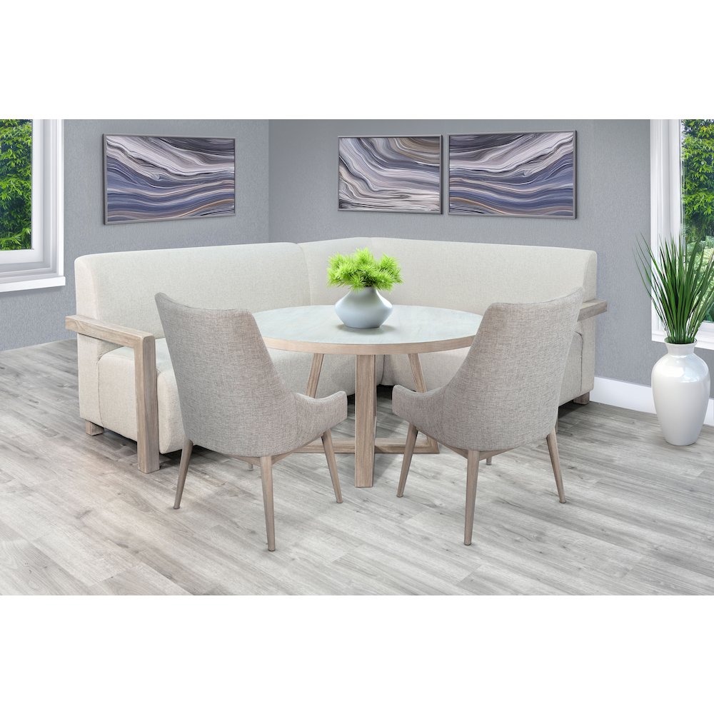 4-Piece Upholstered Dining Set with Round Table. Picture 2